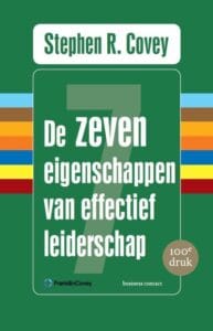 Cover van Covey's boek de Zeven eigenschappen van effectief leiderschap
